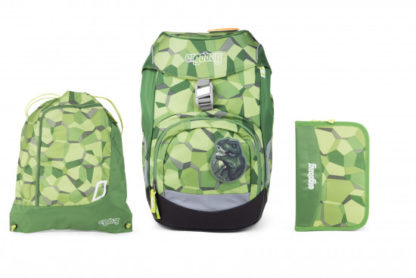 Školní set Ergobag prime zelený - batoh + penál + sportovní pytel
