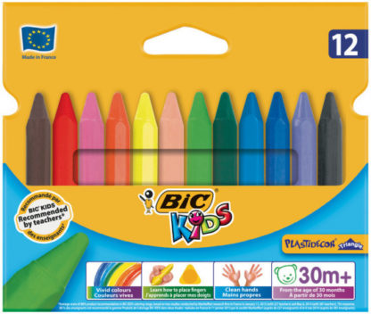 Voskové pastely Bic Kids Plastidecor Triangle - 12 barev