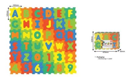 Pěnové puzzle Čísla a písmena 36 ks