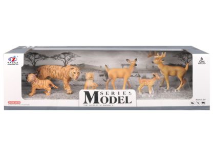 Sada Model Svět zvířat rodina tygrů a srnečků