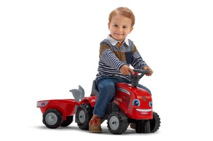 Odstrkovadlo traktor Massey Ferguson červené s volantem a va