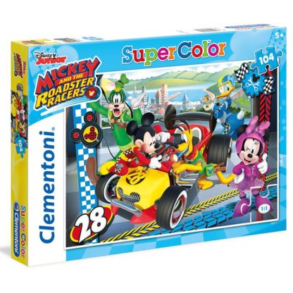 Puzzle Supercolor 104 dílků Mickey závodník