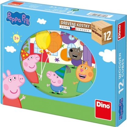 Dino kubusy PEPPA PIG 12 Dřevěné kostky