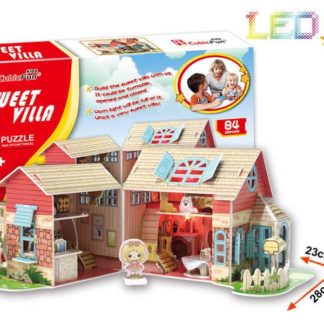 Puzzle 3D Dům sladká víla / led - 84 dílků