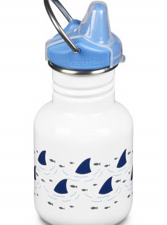 Dětská nerezová lahev Klean Kanteen Kid Classic w/Kid Sippy Cap - sharks 355 ml