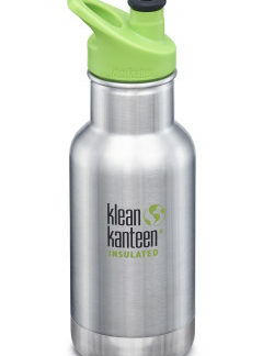 Dětská nerezová termolahev Klean Kanteen Insulated Kid Classic w/Kid Sport Cap 3.0 - brush stainless 355 ml