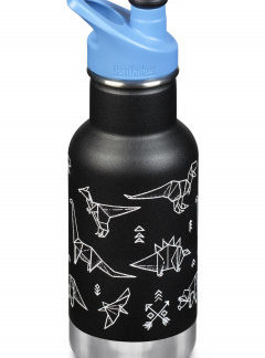 Dětská nerezová termolahev Klean Kanteen Insulated Kid Classic w/Kid Sport Cap 3.0 - paper dinos matte 355 ml