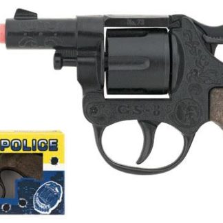 Policejní revolver kovový černý 8 ran