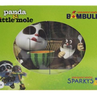 Dřevěné kostky Krtek a Panda 12 ks