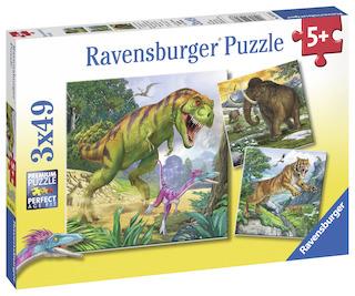 Puzzle Dinosauři a čas 3x49 dílků