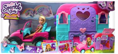 Auto s karavan Sparkle Girlz s panenkou