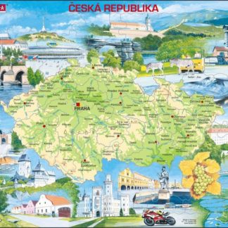 Puzzle Mapa Česko atraktivní místa 77 dílků