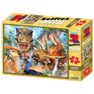 Puzzle 3D 100 dílků Dino selfie