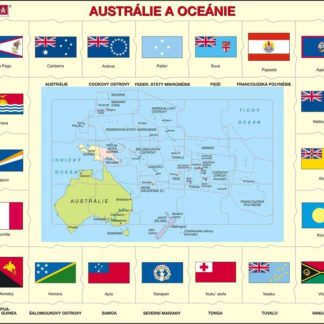 Puzzle Mapa Austrálie a Oceánie + vlajky 35 dílků