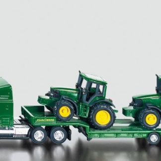 Tahač s podvalníkem a dvěma traktory John Deere