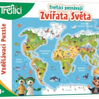 Vzdělávací puzzle 48 - Treflíci poznávají zvířata světa