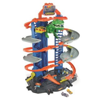 Hot Wheels city garáž s T-rexem