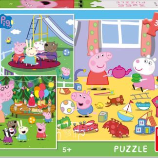 Puzzle 3x55 dílků Prasátko Peppa na prázdninách